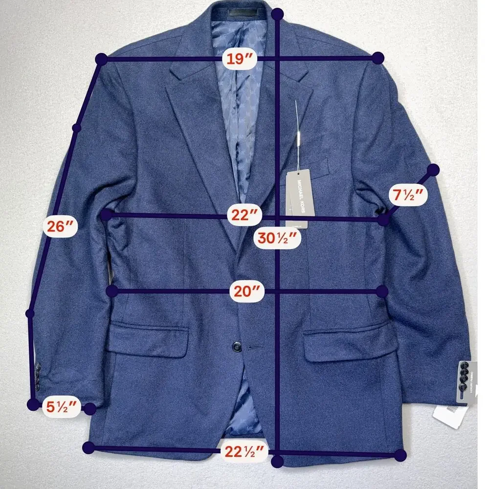 Michael Kors Men's Wool Cashmere Blend Lux Classic-Fit Sport Coat Navy 40R $395